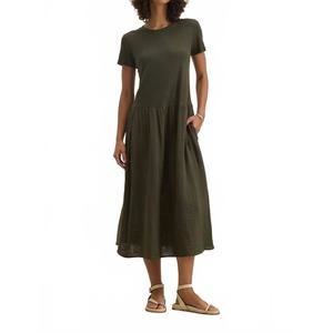 NEW VELVET BY GRAHAM & SPENCER cotton slub itza dress in hedge
